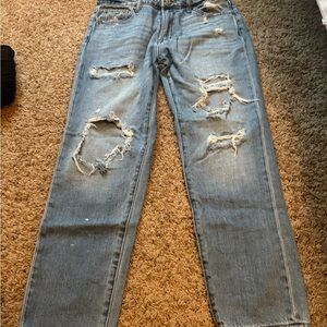 Distressed Blue Jeans
